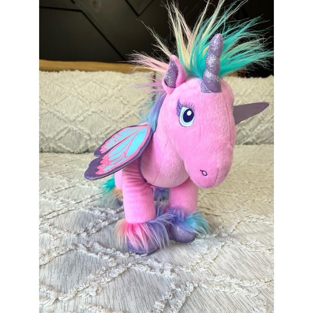 Build A Bear Beary Fairy Friends Pink Rainbow Unicorn Plush Stuffed Toy Fuzzy 